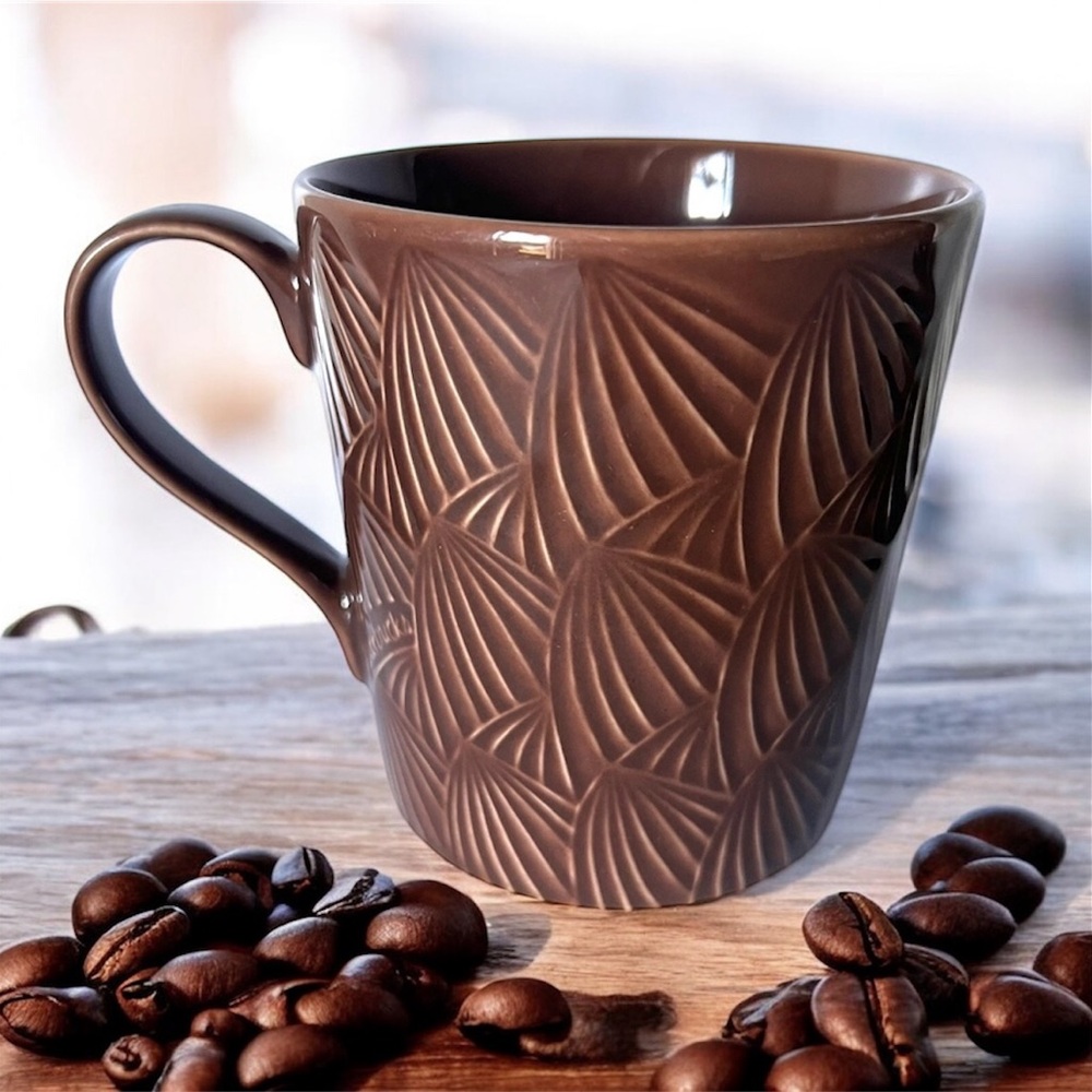 Starbucks Coffee Mug 2009 16 oz Design House Stockholm Fan Shell Textured Tea